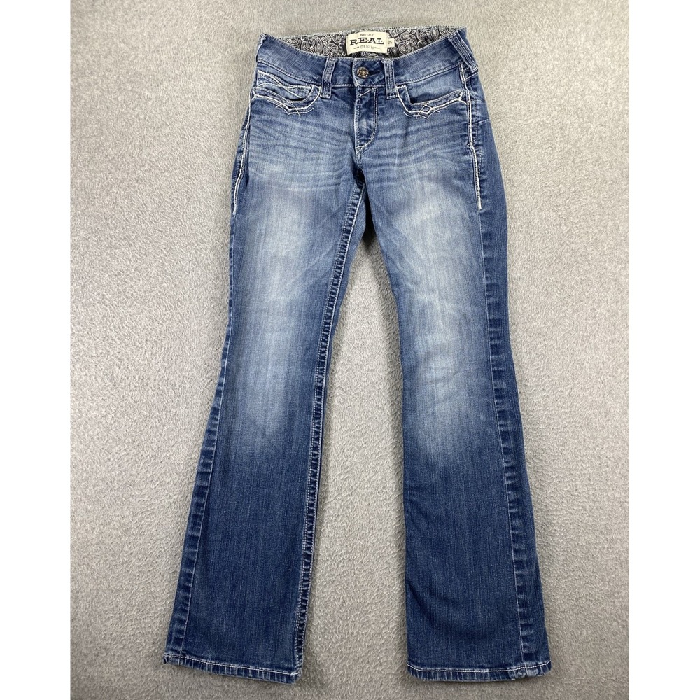 Ariat Jeans Womens 27r Blue Denim Bootcut Mid Rise Cowgirl Western Casual